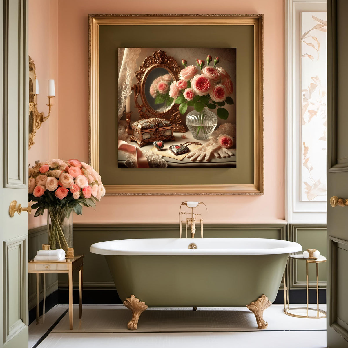 Vintage Valentine Still Life Art Print: Romantic Vanity Decor (Digital Download)