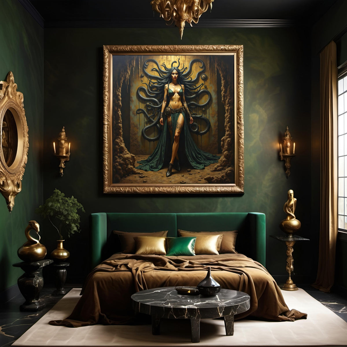Dark Fantasy Medusa Art Print: Gothic Snake Goddess Decor (Digital Download)
