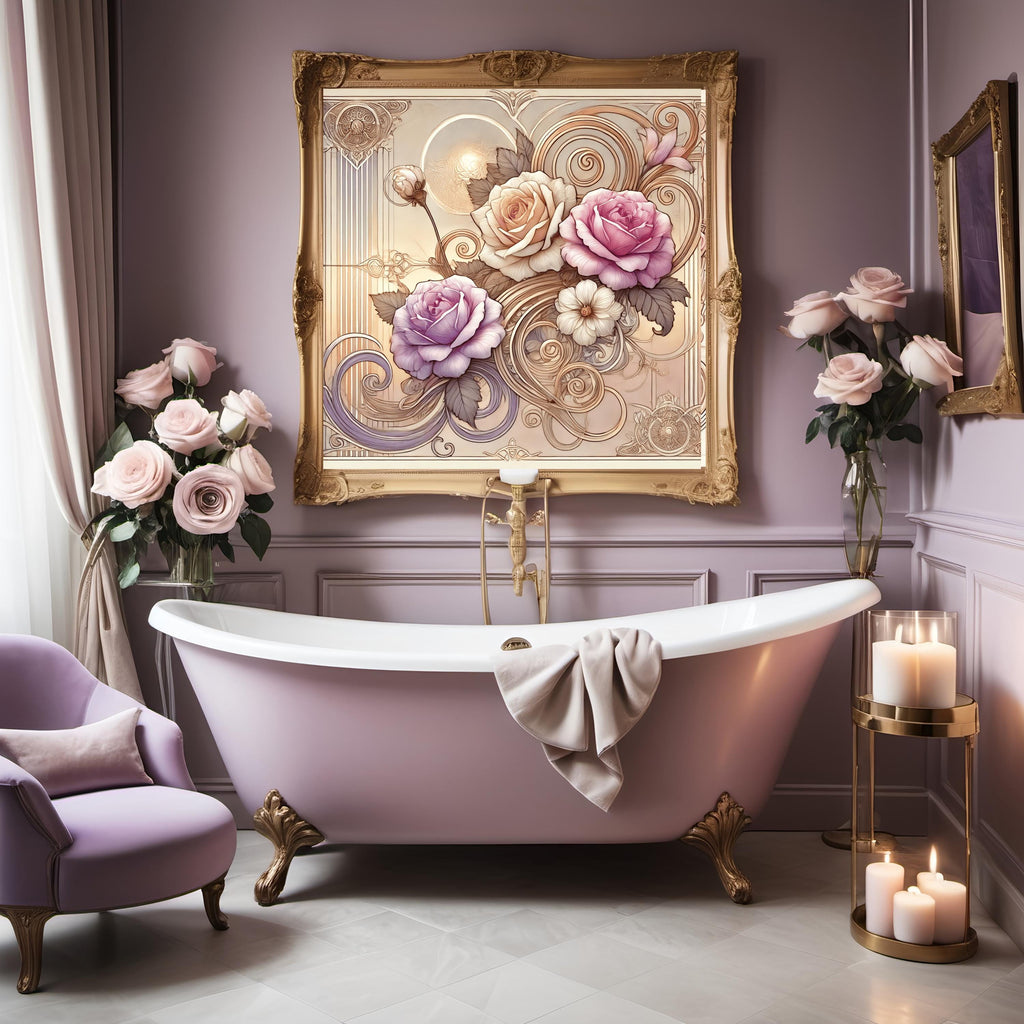 Art Nouveau Rose Print: Elegant Floral Botanical Wall Art (Digital Download) 3