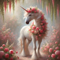 Rose Unicorn Digital Art Print: Romantic Nursery Decor (Digital Download)