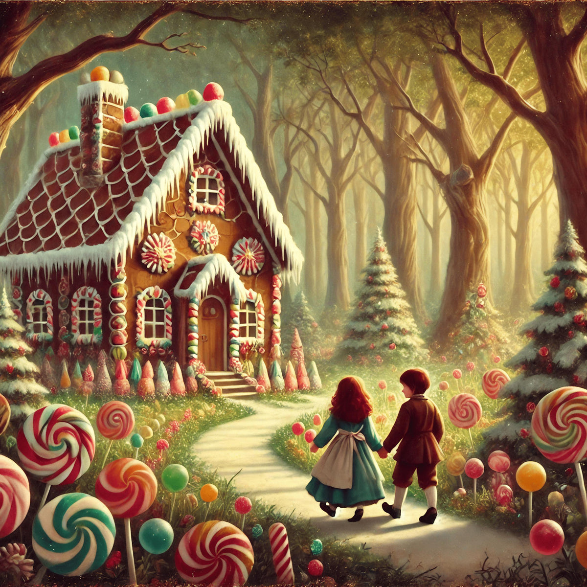 Gingerbread House Art Print: Hansel and Gretel Fairytale Decor (Digital Download)