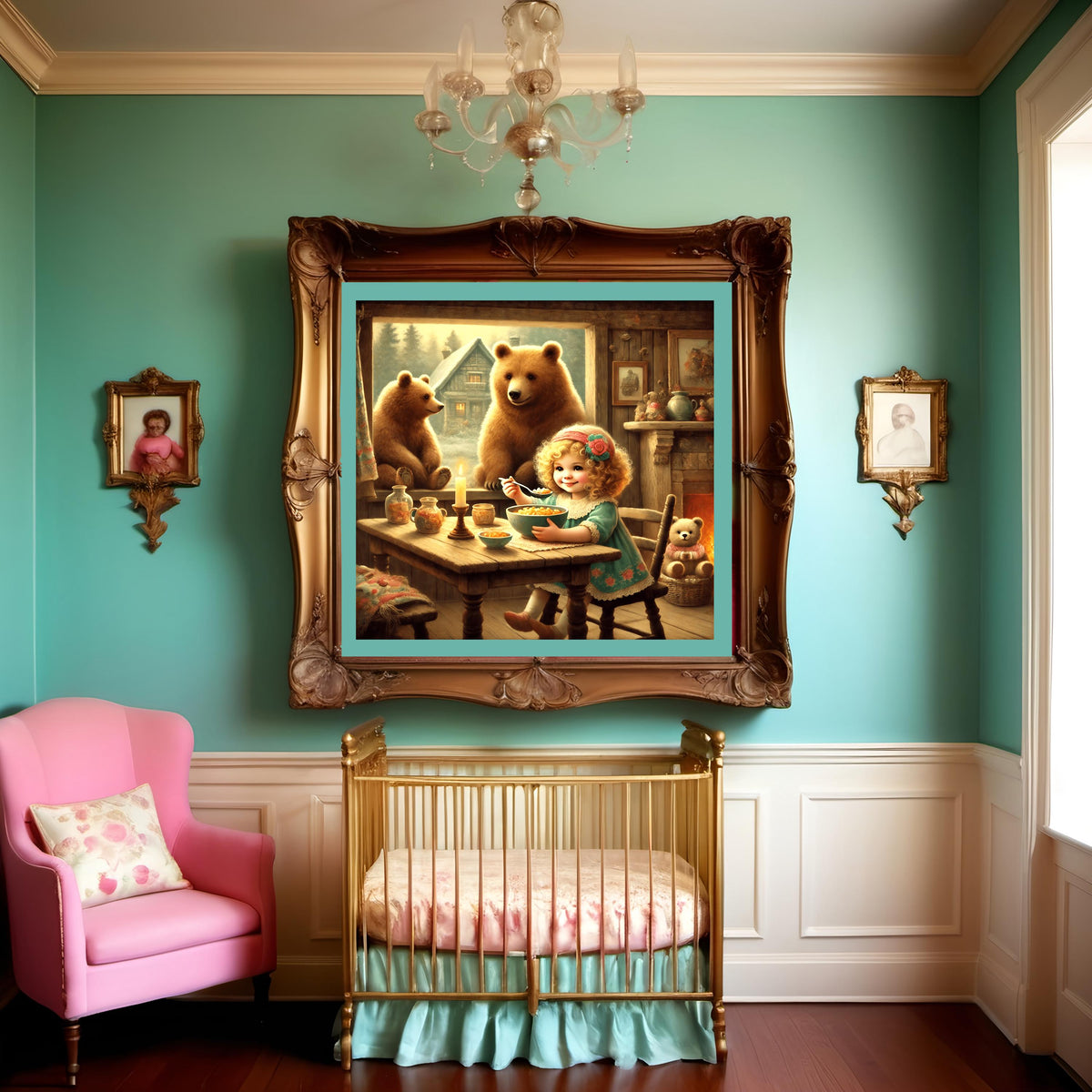 Goldilocks and the Three Bears Art: Whimsical Nursery Decor (Digital Download) 2
