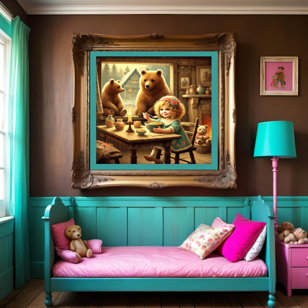 Goldilocks and the Three Bears Art: Whimsical Nursery Decor (Digital Download) 2