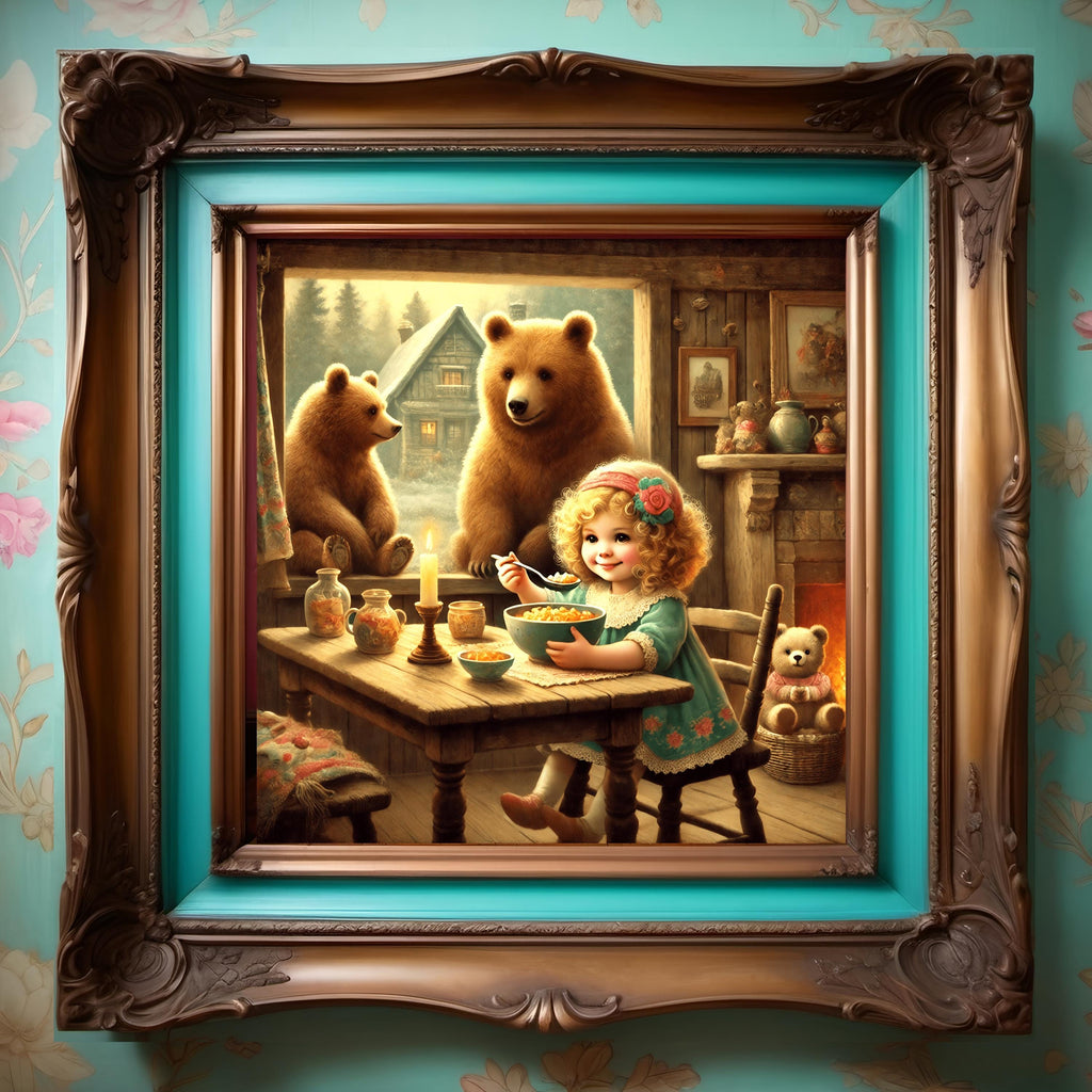 Goldilocks and the Three Bears Art: Whimsical Nursery Decor (Digital Download) 2