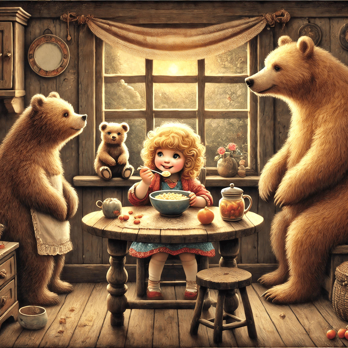 Goldilocks and the Three Bears Art: Whimsical Nursery Decor (Digital Download)