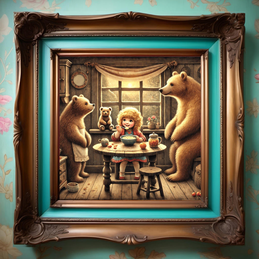 Goldilocks and the Three Bears Art: Whimsical Nursery Decor (Digital Download)