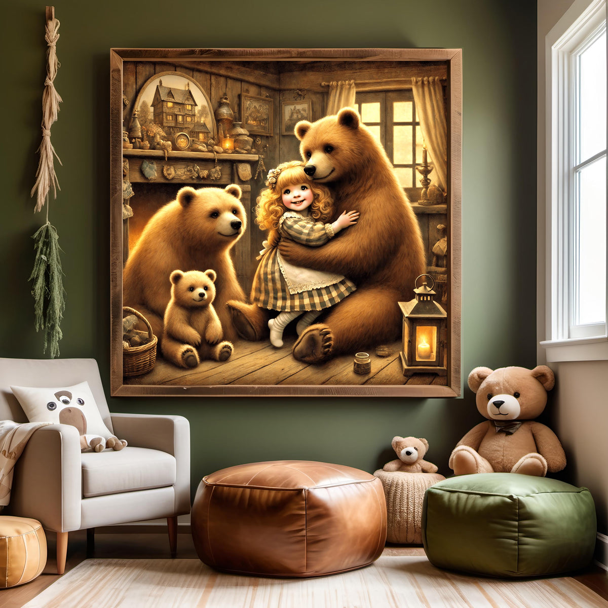 Goldilocks and the Three Bears Art: Whimsical Nursery Decor (Digital Download) 4
