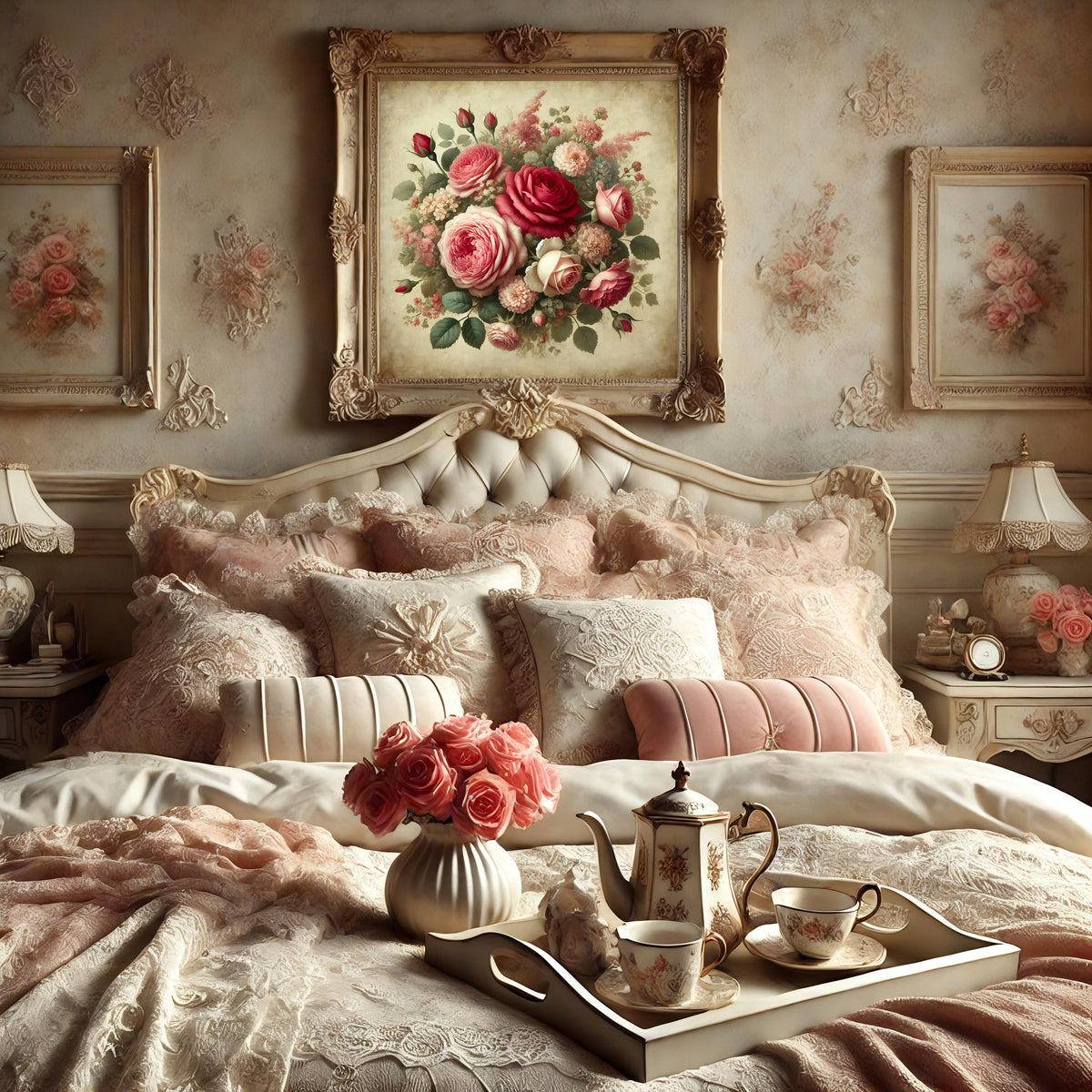 Vintage Floral Roses Print: Romantic Botanical Wall Art (Digital Download)