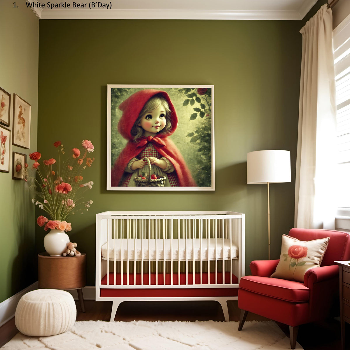 Little Red Riding Hood Art: Whimsical Fairytale Nursery Decor (Digital Print)