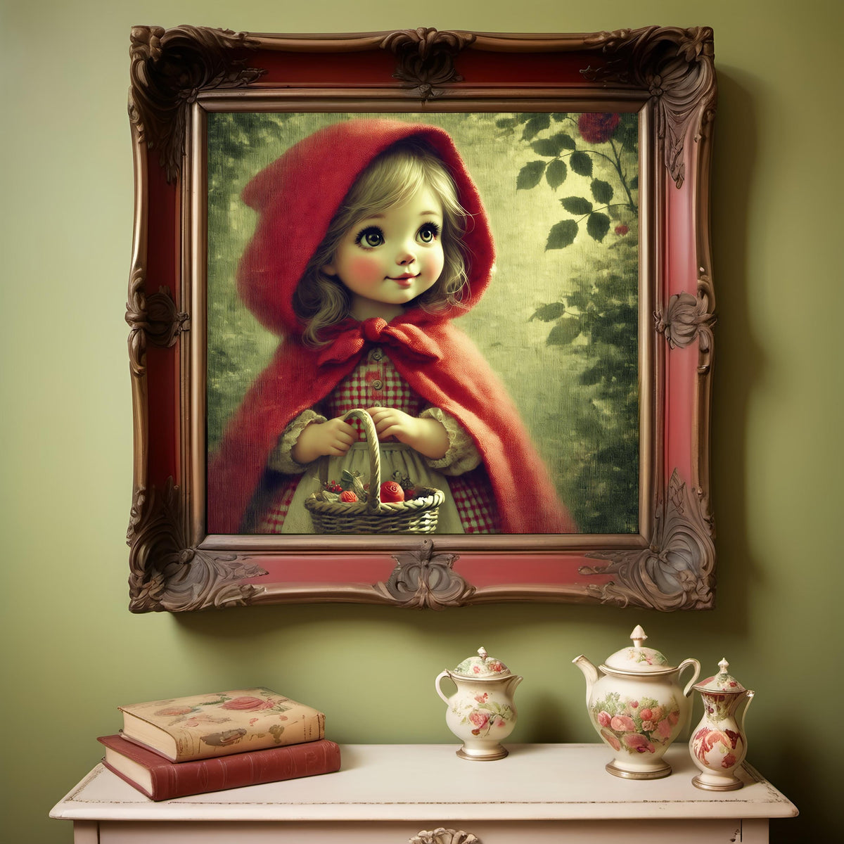 Little Red Riding Hood Art: Whimsical Fairytale Nursery Decor (Digital Print)