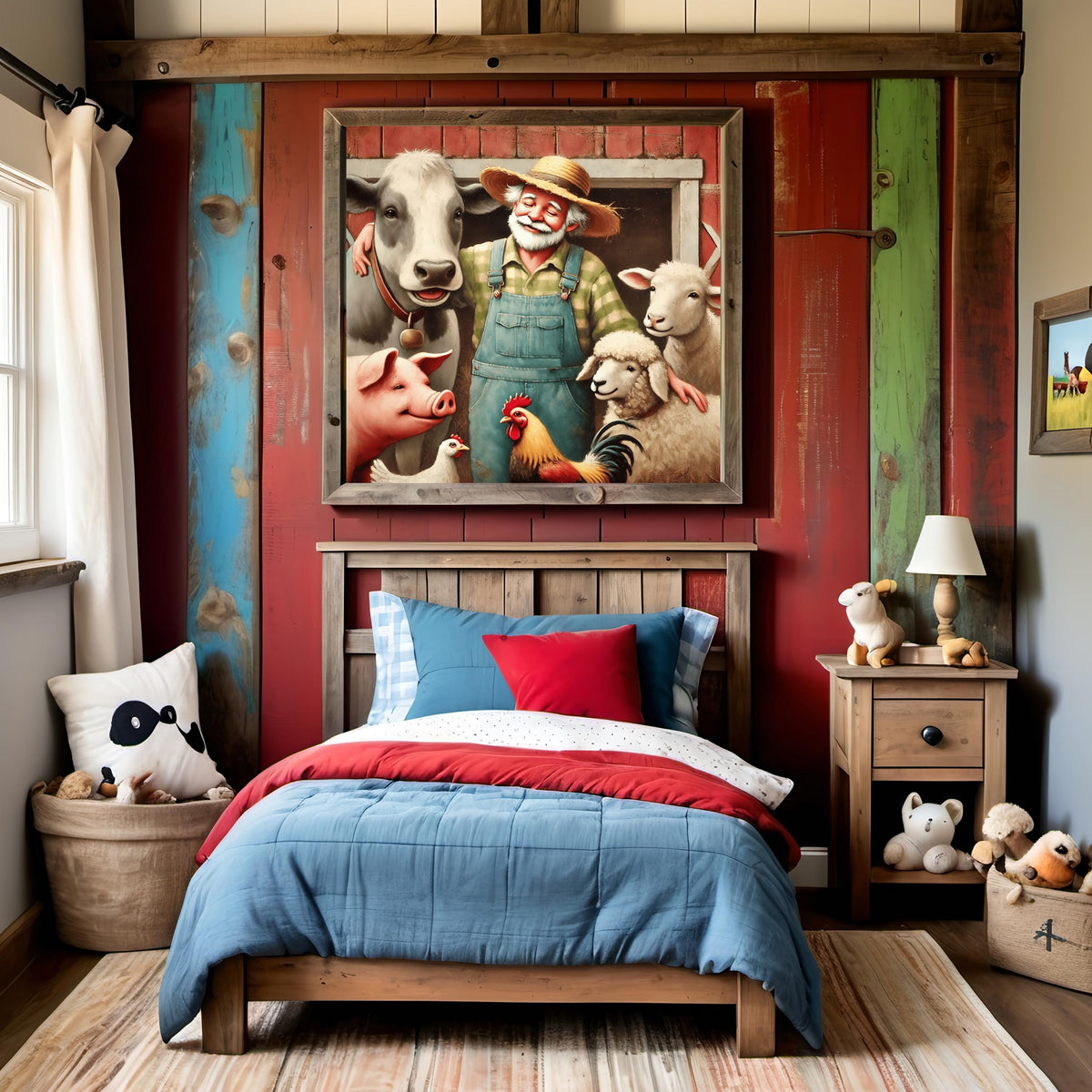 Old MacDonald Farmhouse Print: Vintage Storybook Nursery Art (Digital Download)