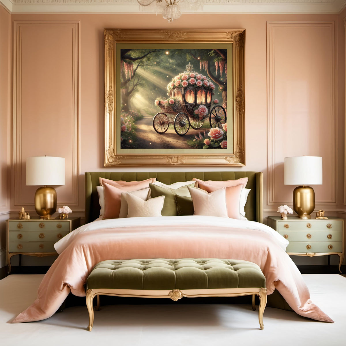Fairytale Rose Carriage Print: Vintage Valentine Wall Art (Digital Download)