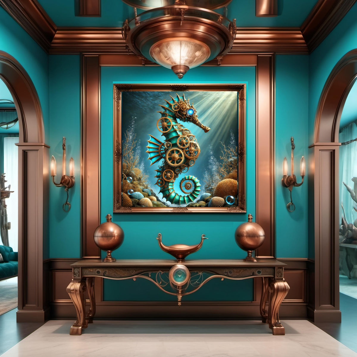 Steampunk Seahorse Digital Art (Digital Download 4096X4096 pixels)