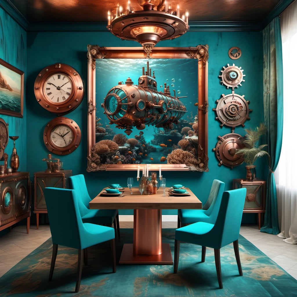 Steampunk Submarine Art Print: Nautical Sci-Fi Decor (Digital Download)