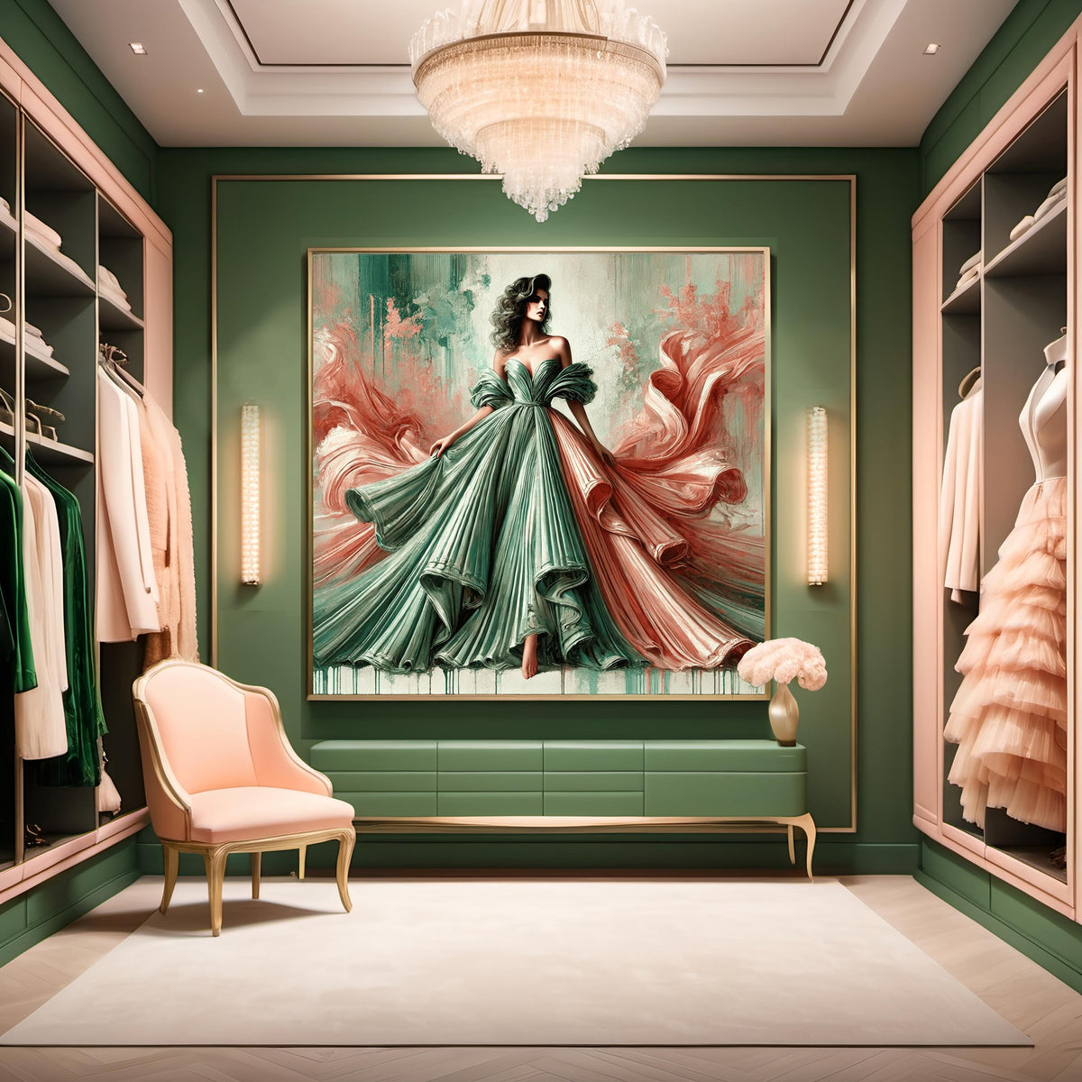 Vintage Couture Gown Art Print: Elegant Fashion Illustration (Digital Download)