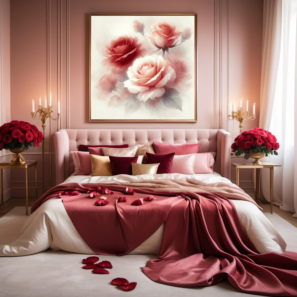 Watercolor Roses Print: Romantic Floral Wall Art (Digital Download)