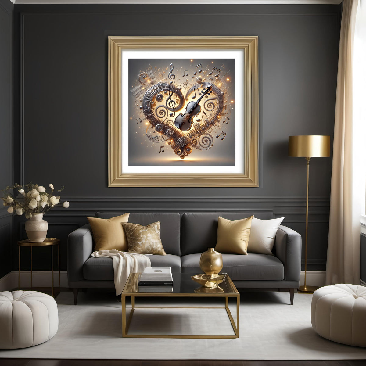 Musical Heart Violin Print: Valentine's Day Gift, Music Lover (Digital Download)