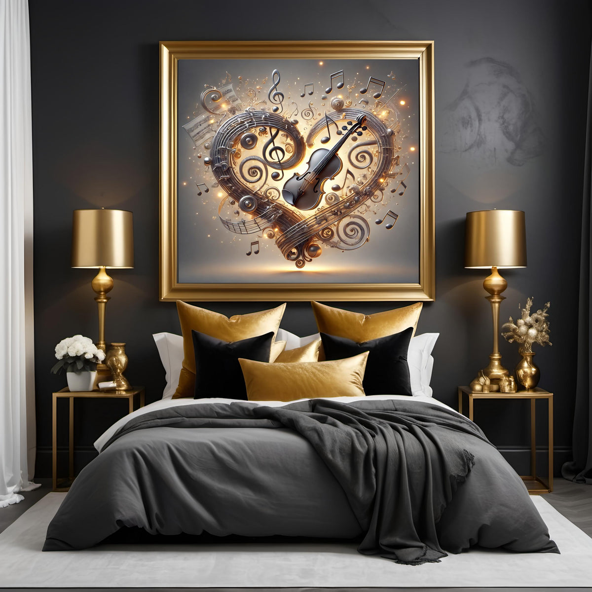 Musical Heart Violin Print: Valentine's Day Gift, Music Lover (Digital Download)
