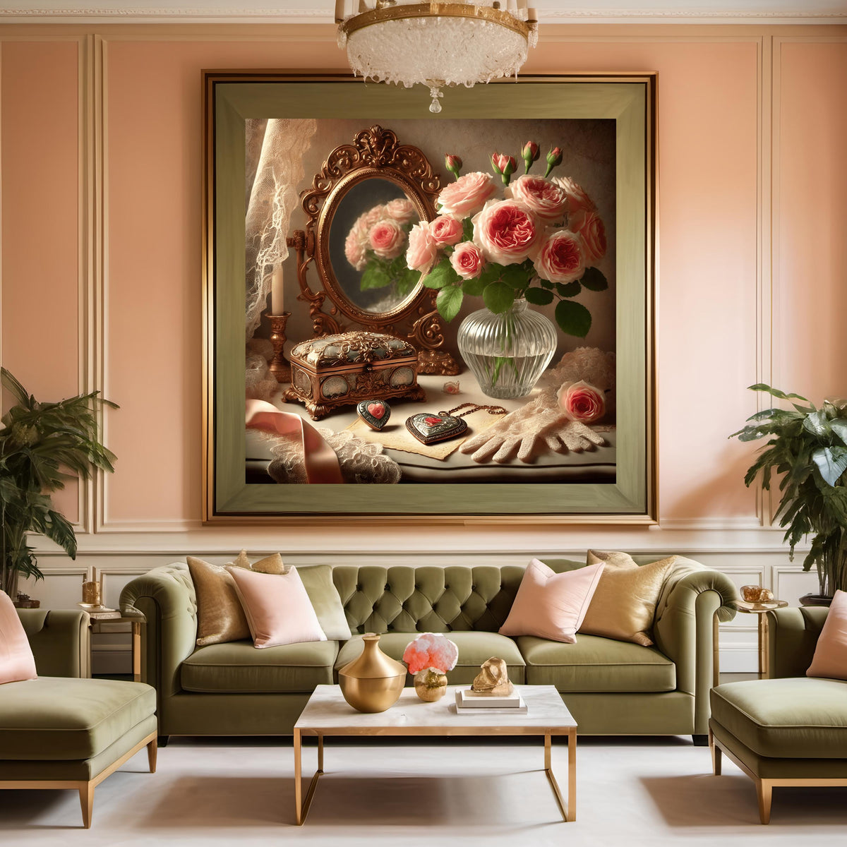 Vintage Valentine Still Life Art Print: Romantic Vanity Decor (Digital Download)