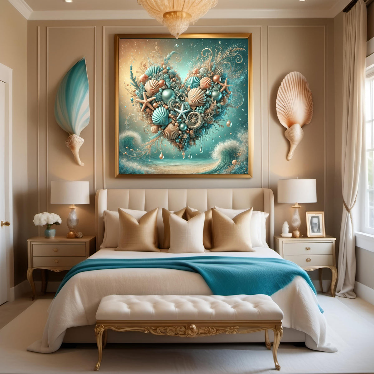 Seashell Heart Wall Art: Coastal Valentine Gift (Digital Download)