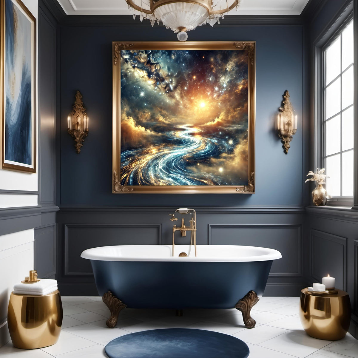 Celestial River Galaxy Print: Ethereal Cosmic Landscape (Digital Download)
