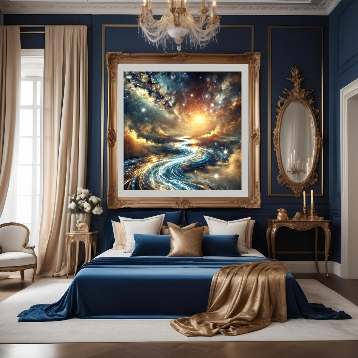 Celestial River Galaxy Print: Ethereal Cosmic Landscape (Digital Download)