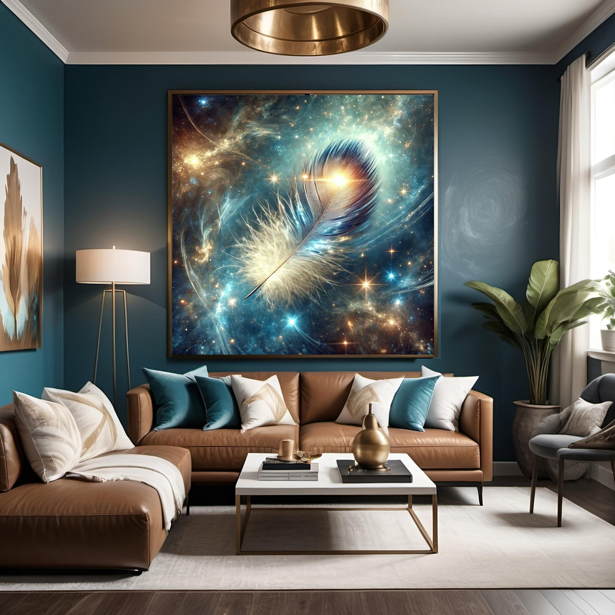 Celestial Feather Print: Mystical Galaxy Wall Art (Digital Download)