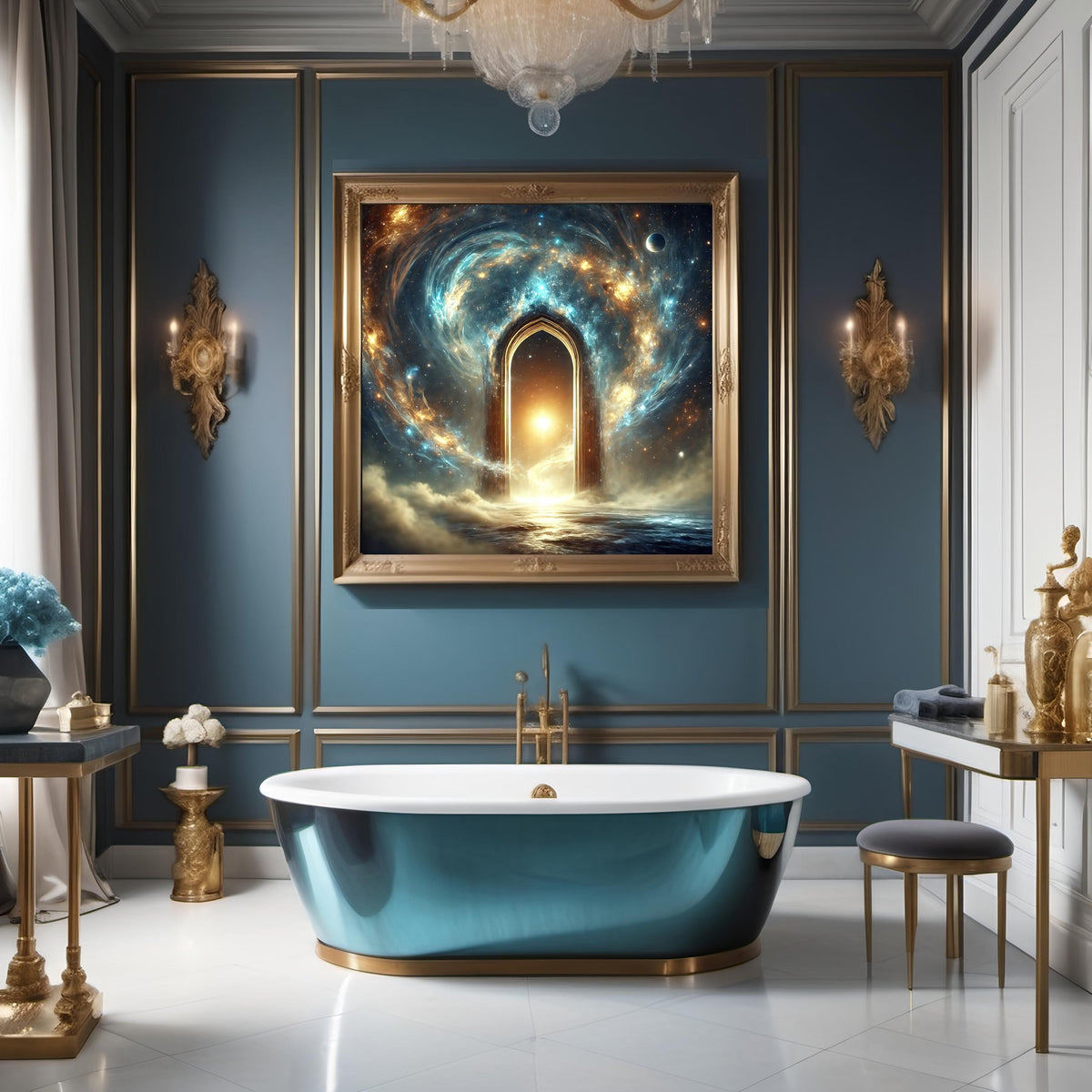 Celestial Gateway Print: Cosmic Portal, Surreal Sci-Fi Wall Art (Digital Download)