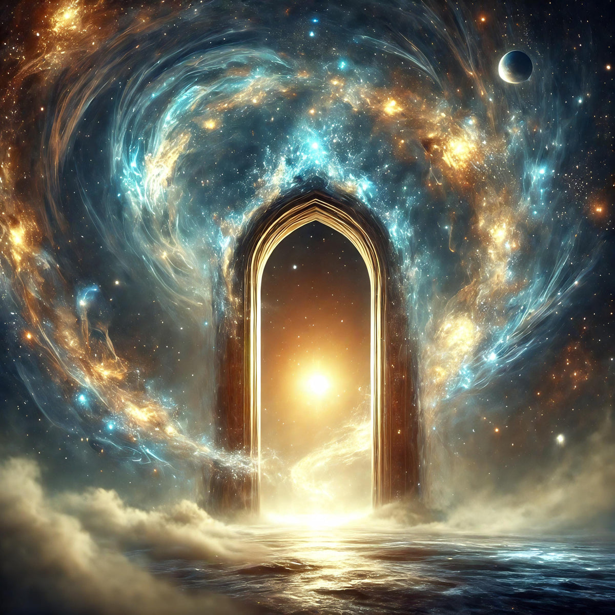 Celestial Gateway Print: Cosmic Portal, Surreal Sci-Fi Wall Art (Digital Download)