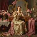 Victorian Lady Perfume Vanity Art: Elegant Boudoir Print (Digital Download)
