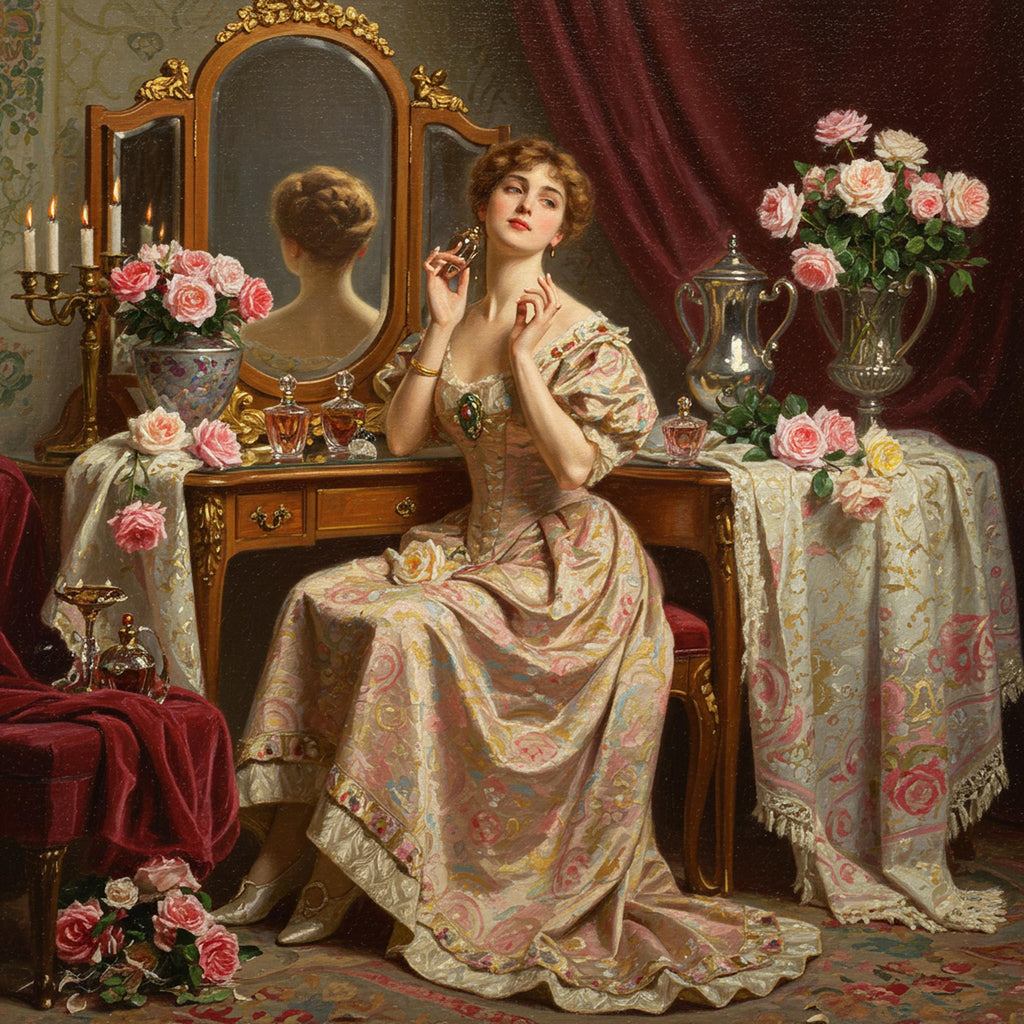 Victorian Lady Perfume Vanity Print: Elegant Boudoir Art (Digital Download)