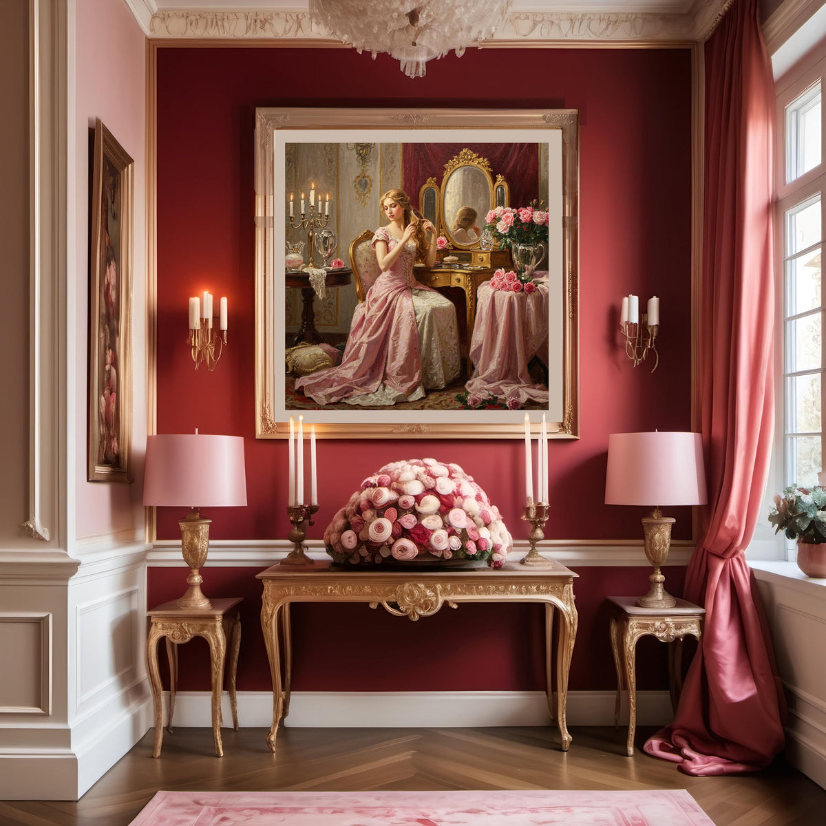 Victorian Lady at Vanity: Romantic Boudoir Art Print (Digital Download)