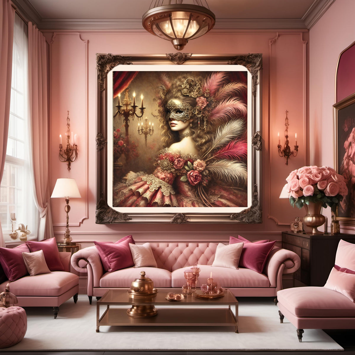 Vintage Masquerade Ball Art: Steampunk Valentine Decor (Digital Art Download)