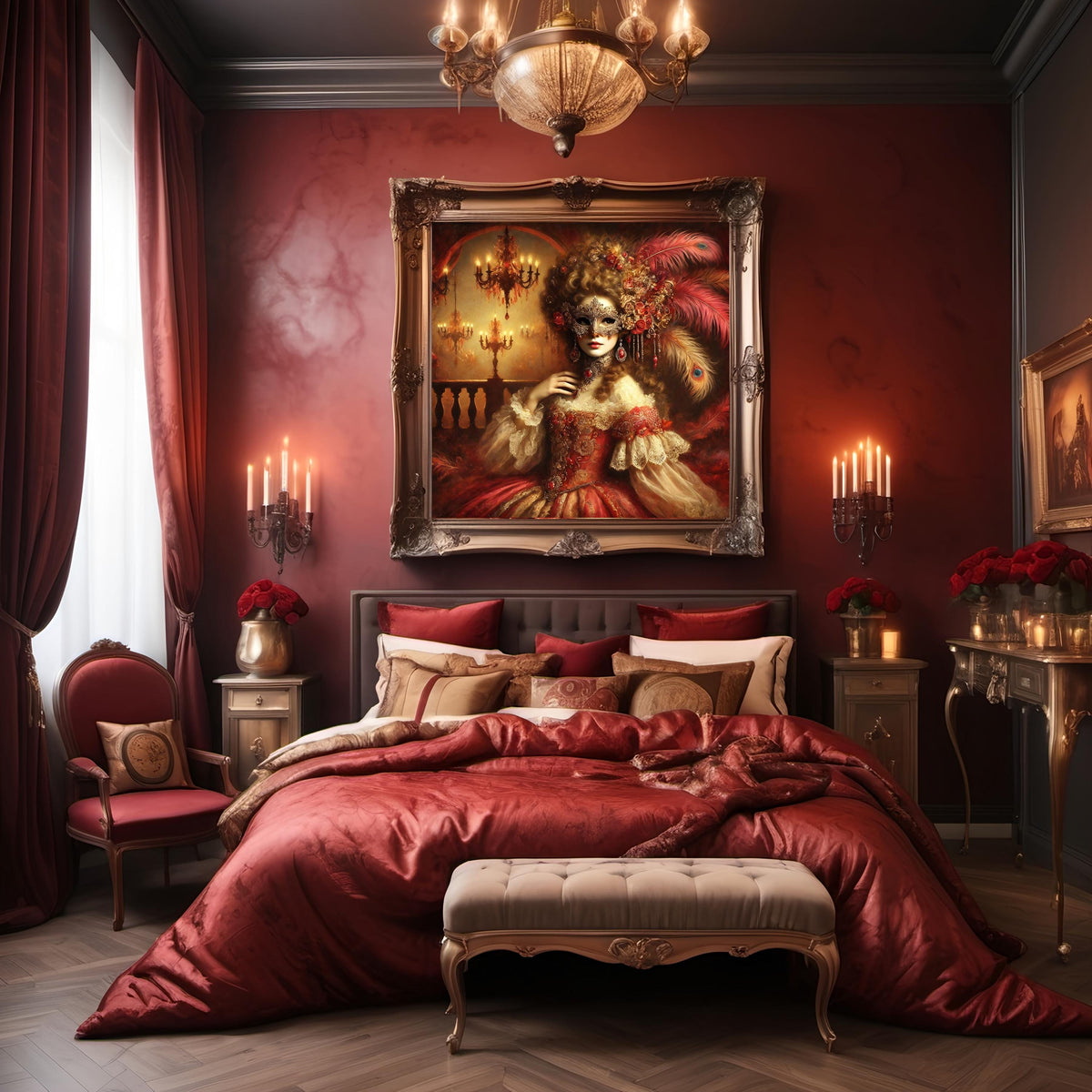 Victorian Masquerade Art Print: Steampunk Mask, Valentine Decor (Digital Download)