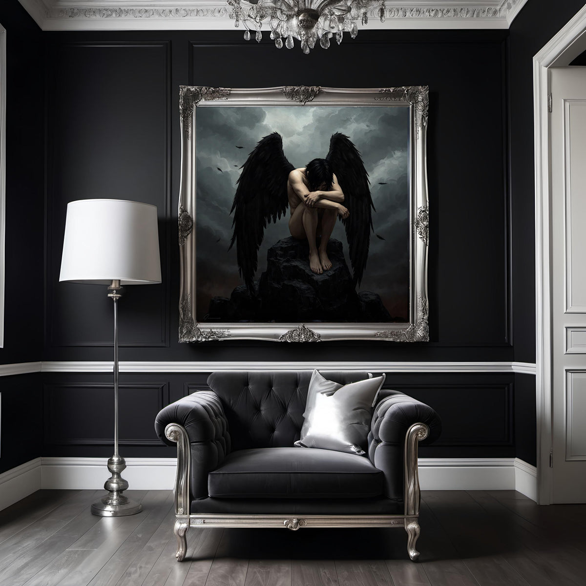 Dark Fallen Angel Art: Gothic Home Decor (Digital Download)