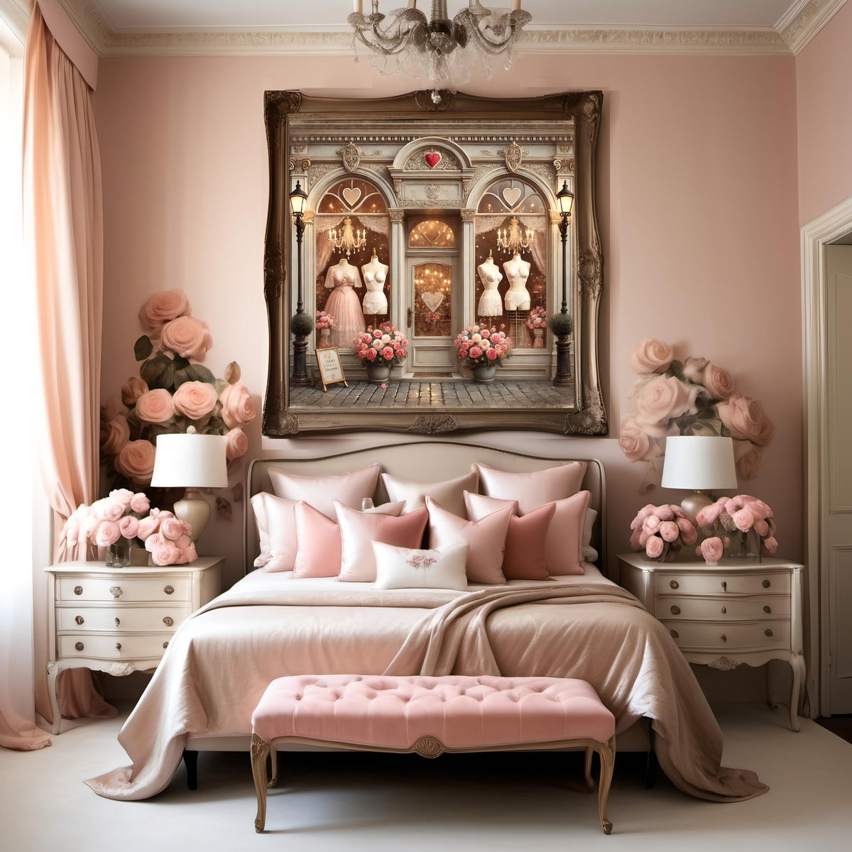 Elegant Lingerie Boutique: French Vintage Bedroom Wall Art with Feminine Paris Charm (Digital Download)