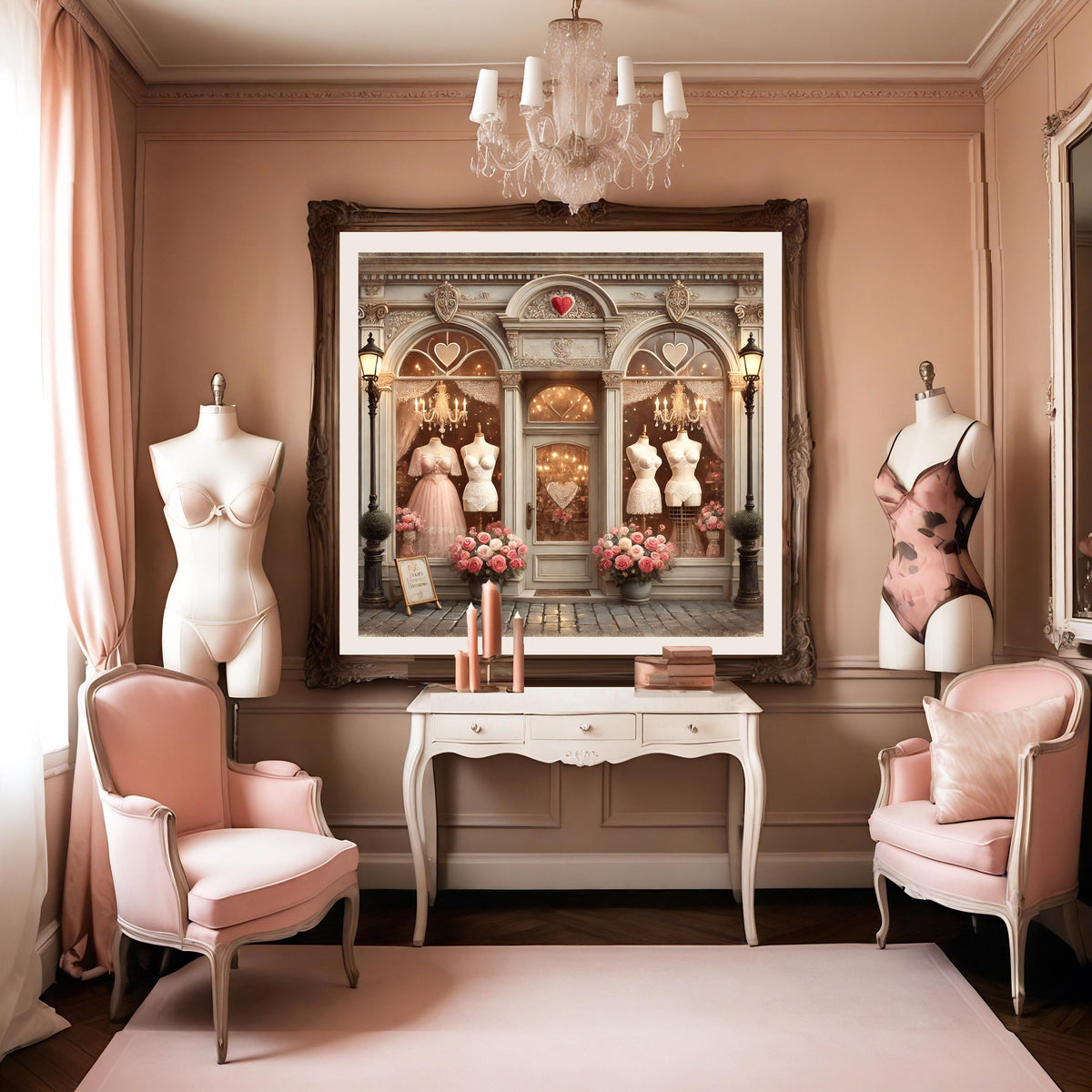 Elegant Lingerie Boutique: French Vintage Bedroom Wall Art with Feminine Paris Charm (Digital Download)