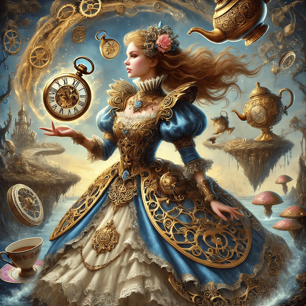 Steampunk Girl Art Print: Clockwork Fantasy Decor (Digital Download)