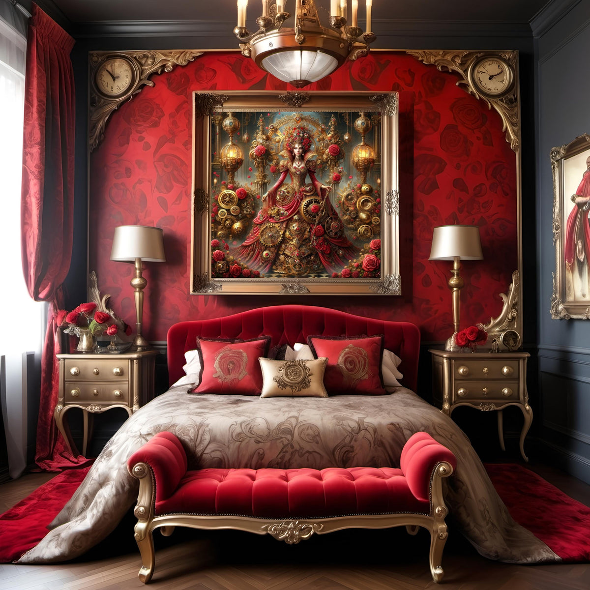 Steampunk Empress Art: Victorian Gothic Brass Roses (Digital Download)