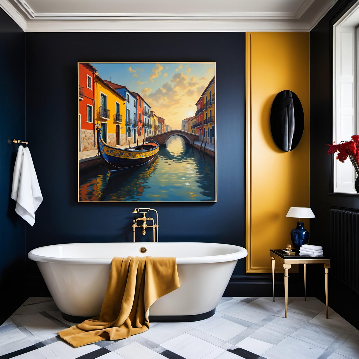 Portuguese Gondola Print: Sunlit Canal, European Travel (Digital Download)