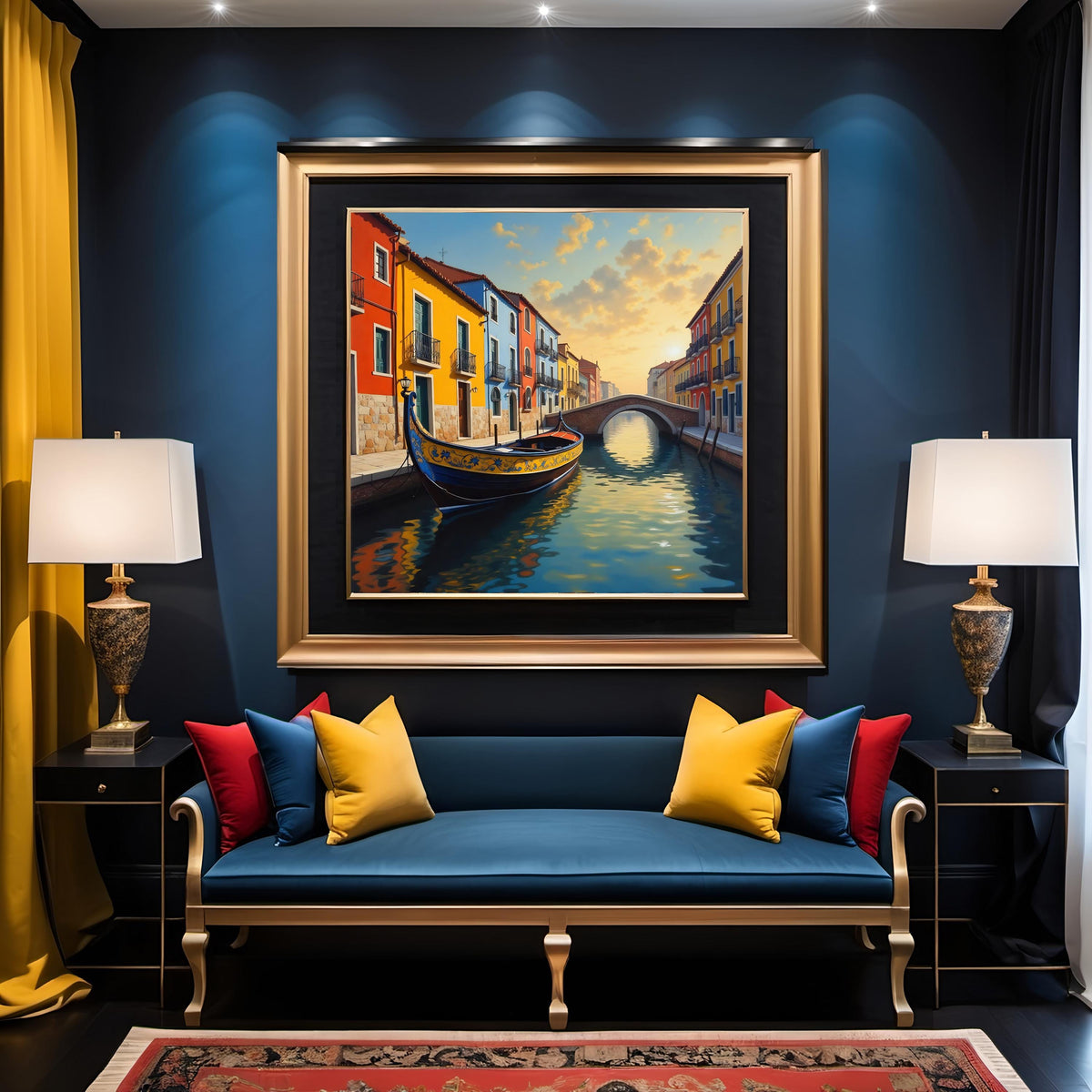 Portuguese Gondola Print: Sunlit Canal, European Travel (Digital Download)