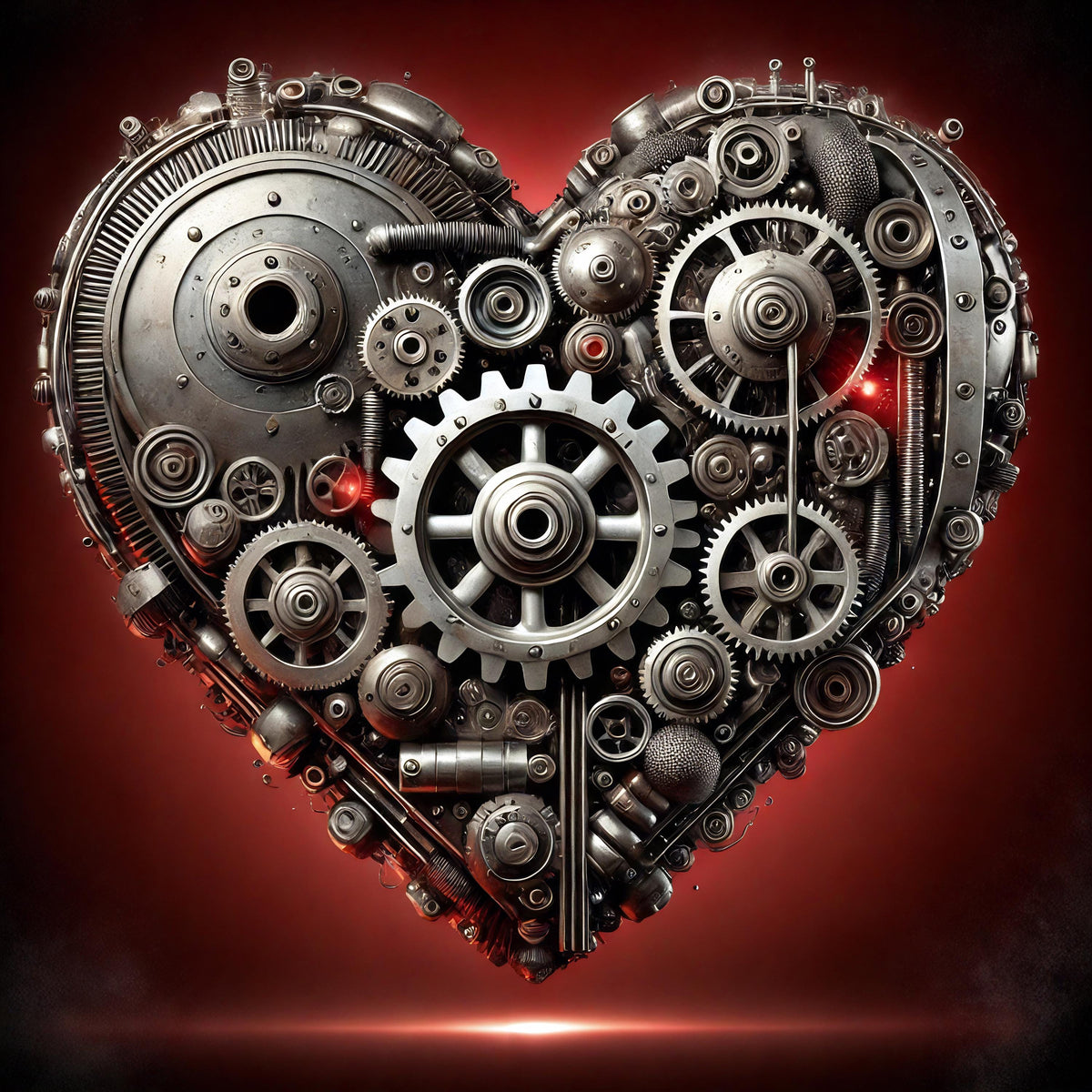 Steampunk Heart Print: Industrial Valentine's Day Decor (Digital Download)