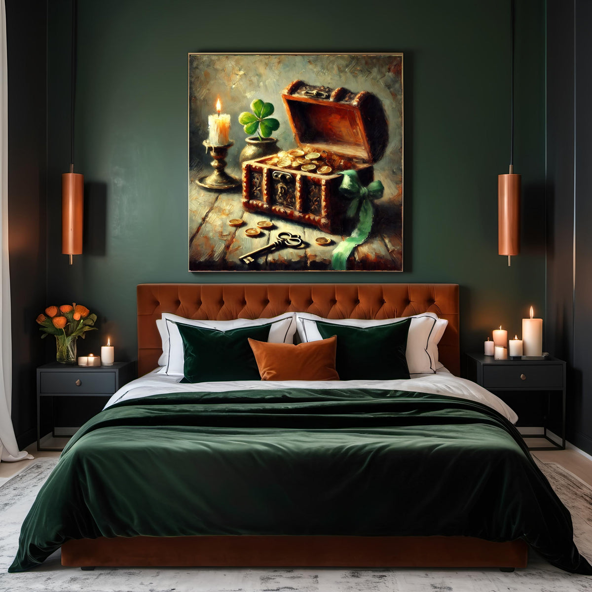 St. Patrick's Day Treasure Chest Print: Vintage Irish Still Life (Digital Download)