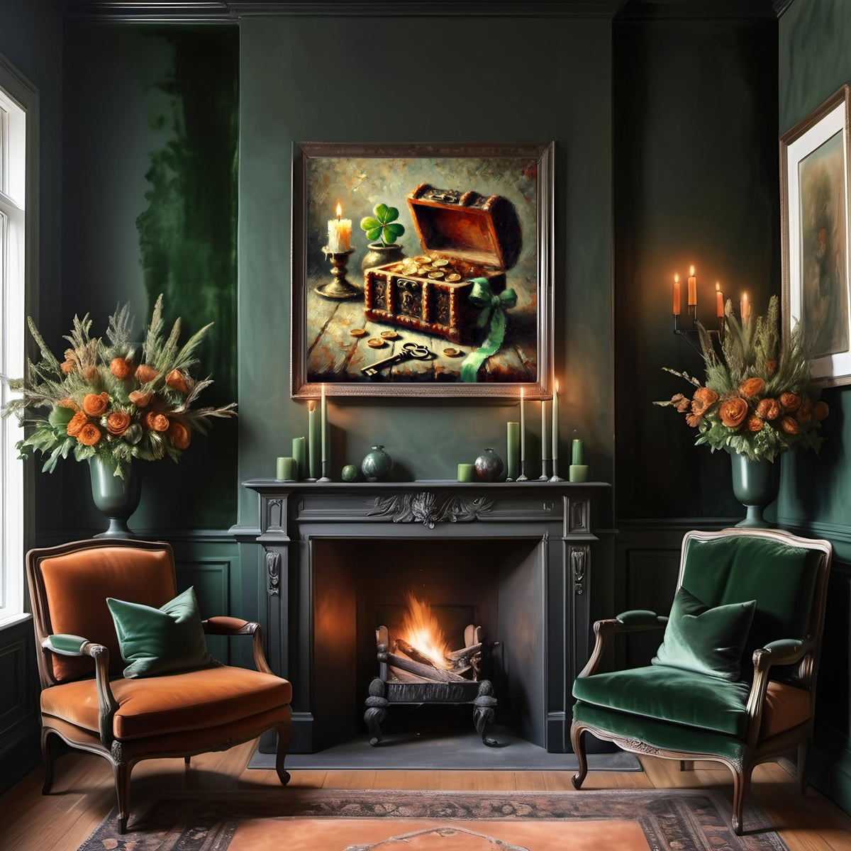 St. Patrick's Day Treasure Chest Print: Vintage Irish Still Life (Digital Download)