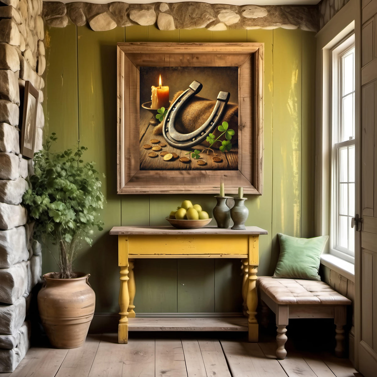 Vintage Horseshoe Still Life Print: Irish Luck Home Decor (Digital Download)