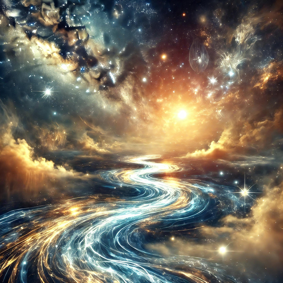 Celestial River Galaxy Print: Ethereal Cosmic Landscape (Digital Download)