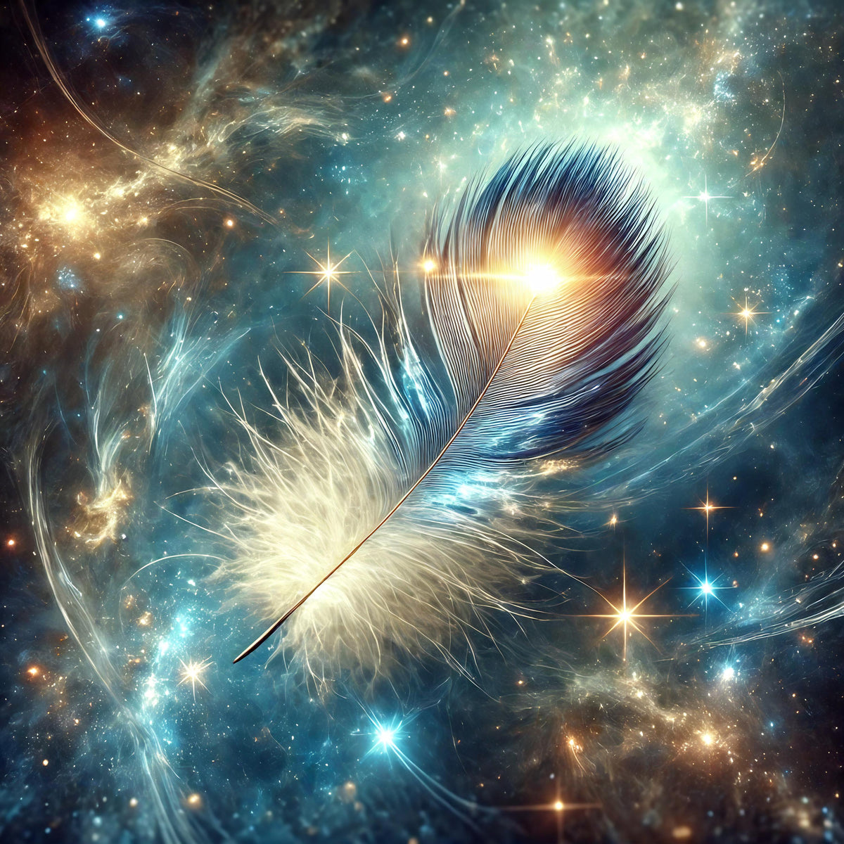 Celestial Feather Print: Mystical Galaxy Wall Art (Digital Download)
