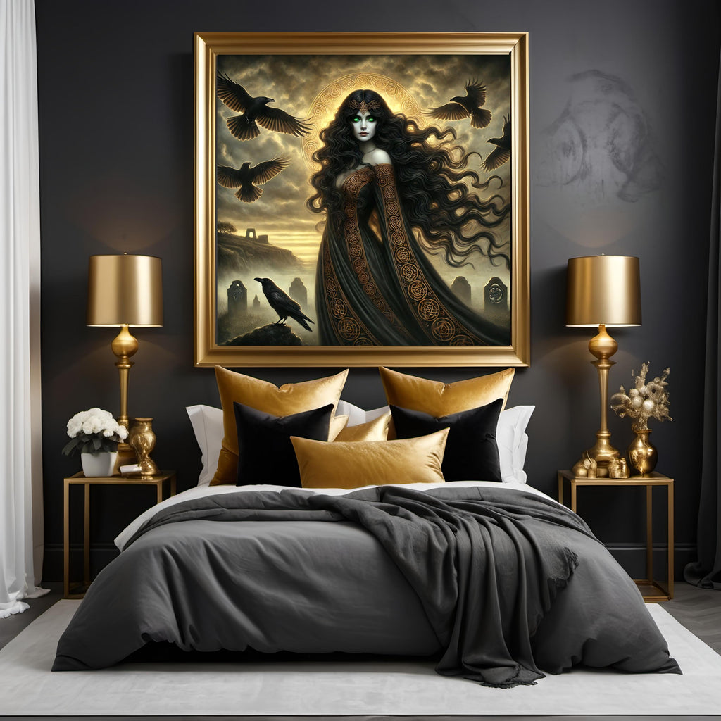 The Morrigan Art Print: Celtic Goddess of War, Raven Queen (Digital Download)