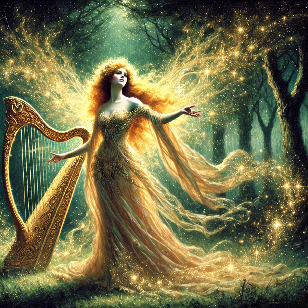Brigid Art Print: Celtic Goddess of Fire, Irish Mythology (Digital Download)