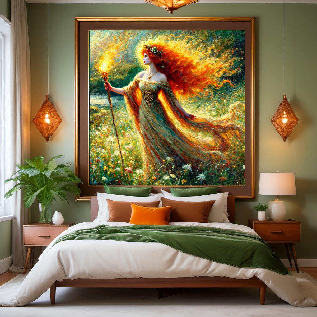 Brigid Art Print: Celtic Fire Goddess, Irish Mythology (Digital Download)